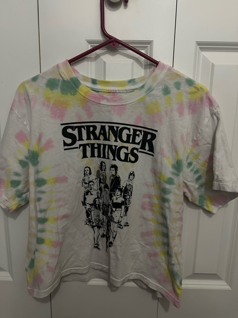 Stranger Things Tie-Dye Crop Tee - Pastel Multi
